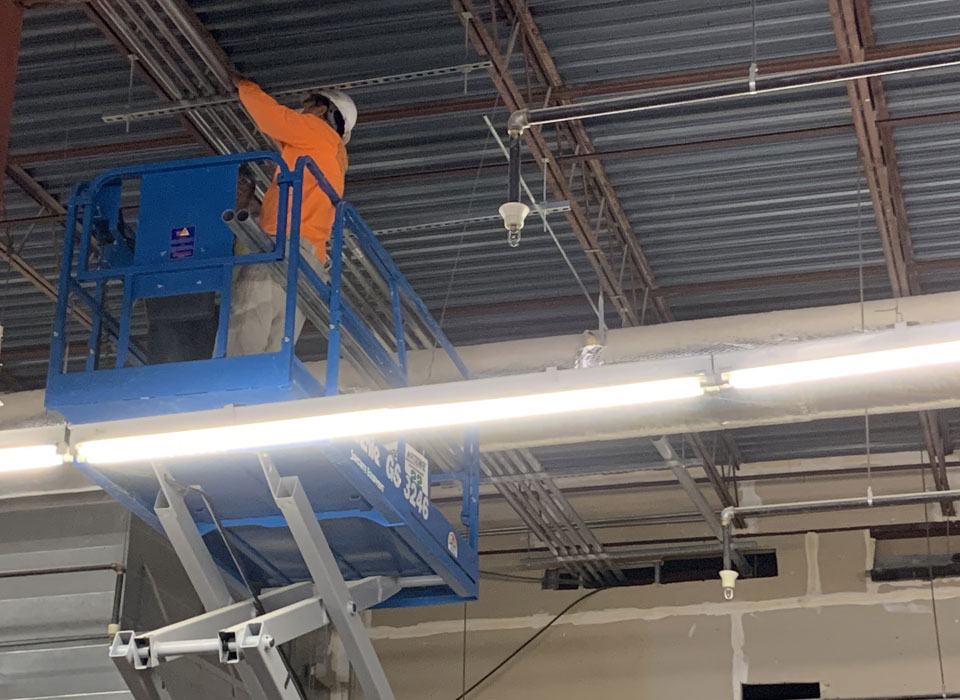 commercial electrical in Arizona. Our electrician is checking the line