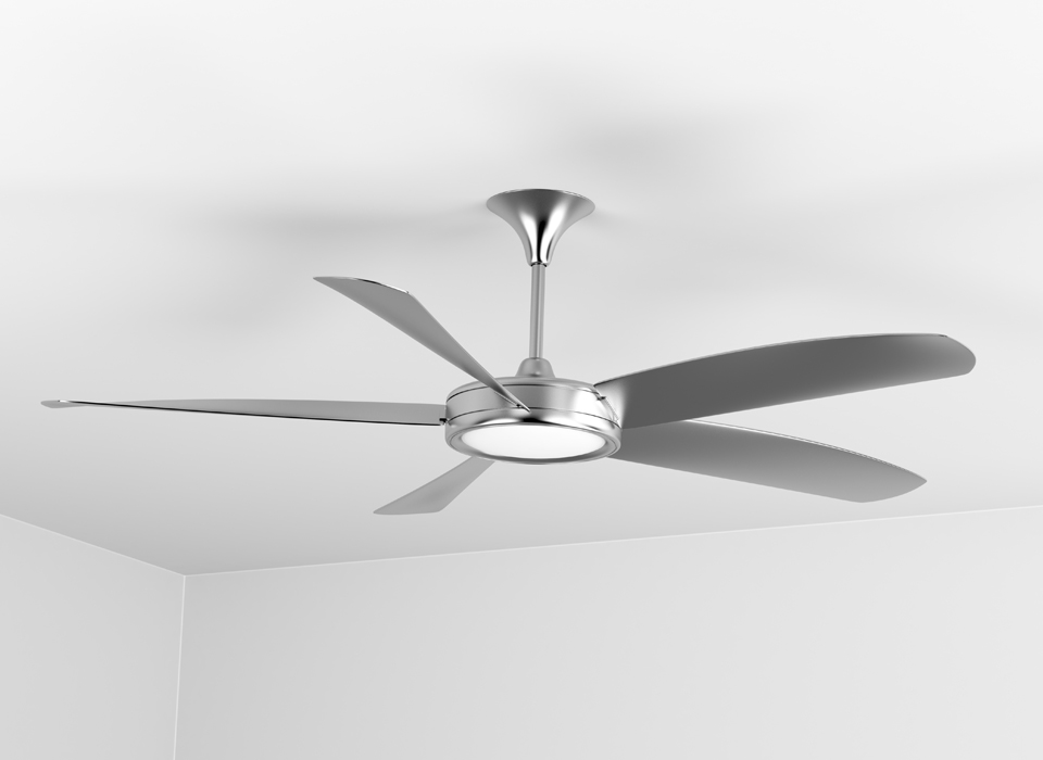 Modern Ceiling Fan. Electrical services for ceiling fans like this.