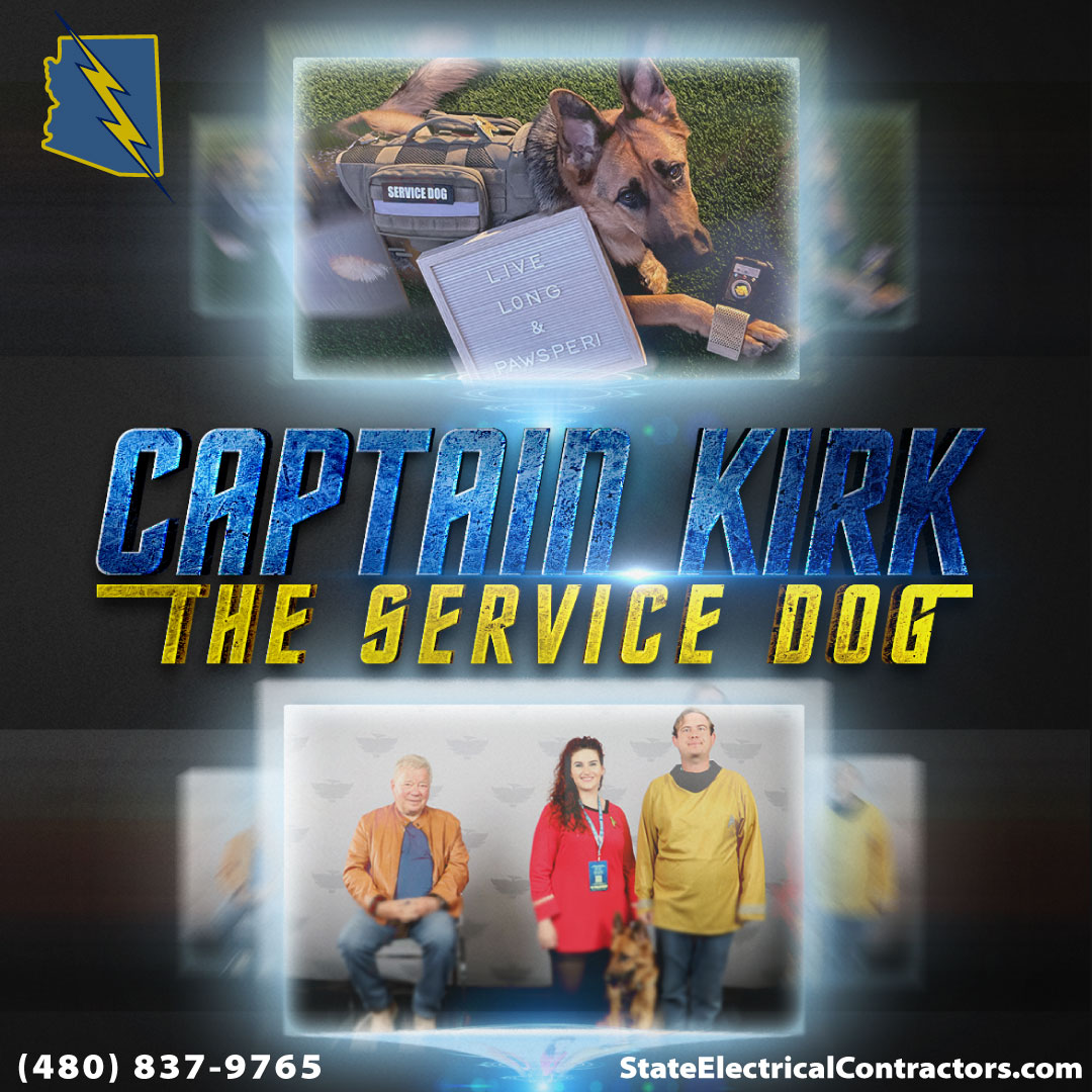 Service Dog Capt Kirk Meets Star Fleet's Capt Kirk