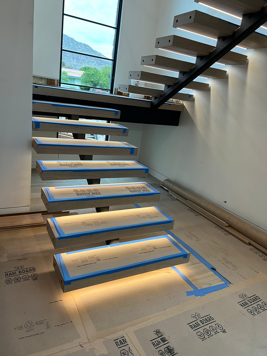 LED lighting under stair in AZ home
