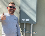 Electrician Jon M w/ Circuit panel for generator.