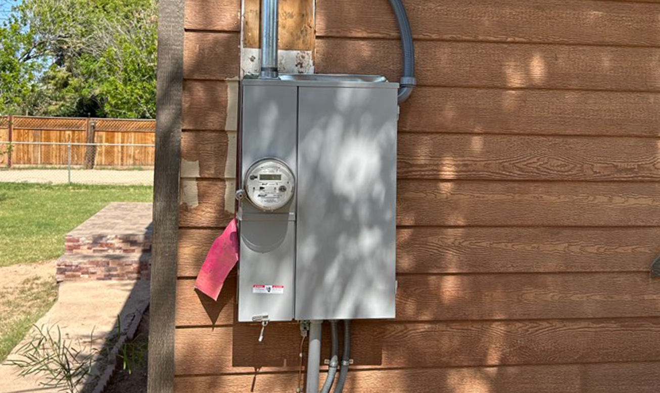 Upgraded residential circuit panel installed on a Scottsdale Arizona home, showing a modern electrical system replacement for improved safety and reliable power performance