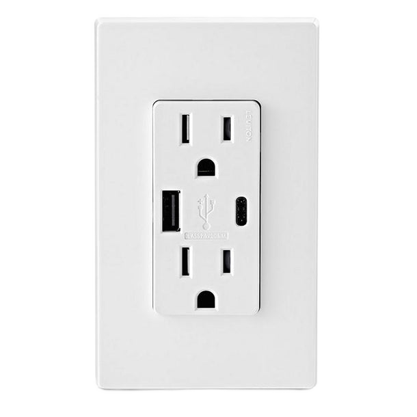 gfci usb combo outlet wht bg
