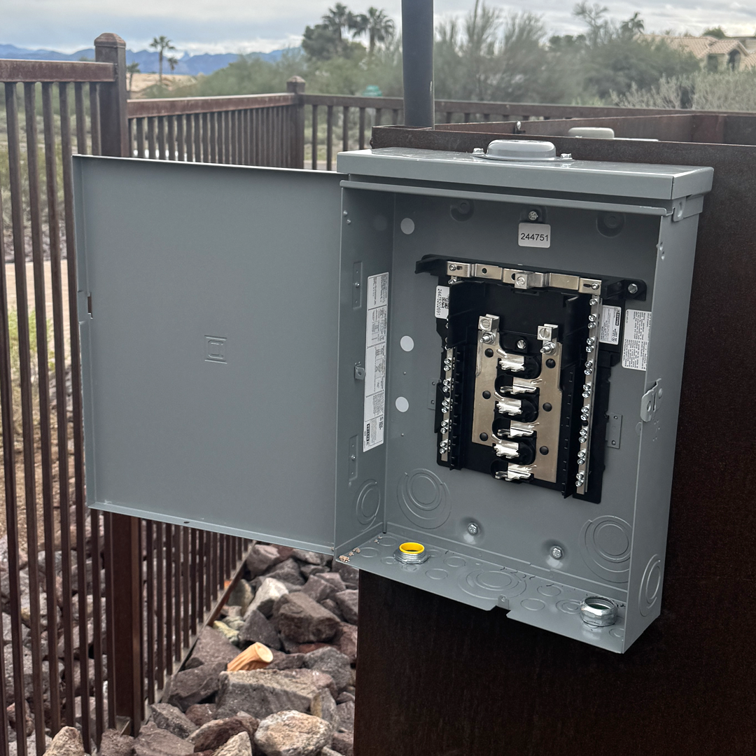 Sub panel installation for garage power upgrade in Mesa AZ home
